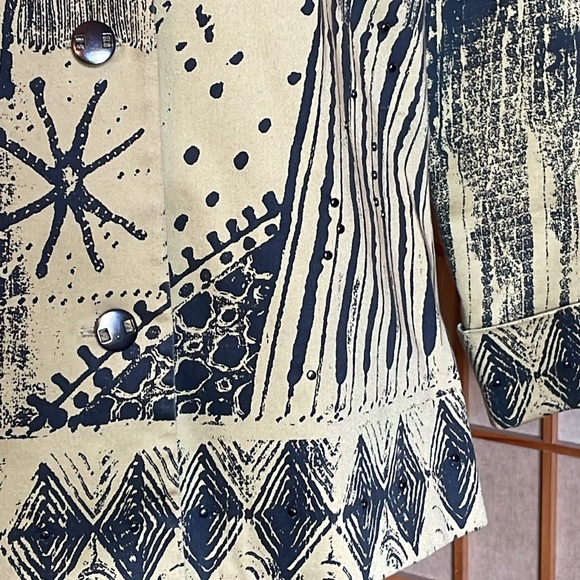 Nancy Bolen Jacket City Girl Jacket Boxy Cropped Abstract Retro Jacket - Picture 7 of 12